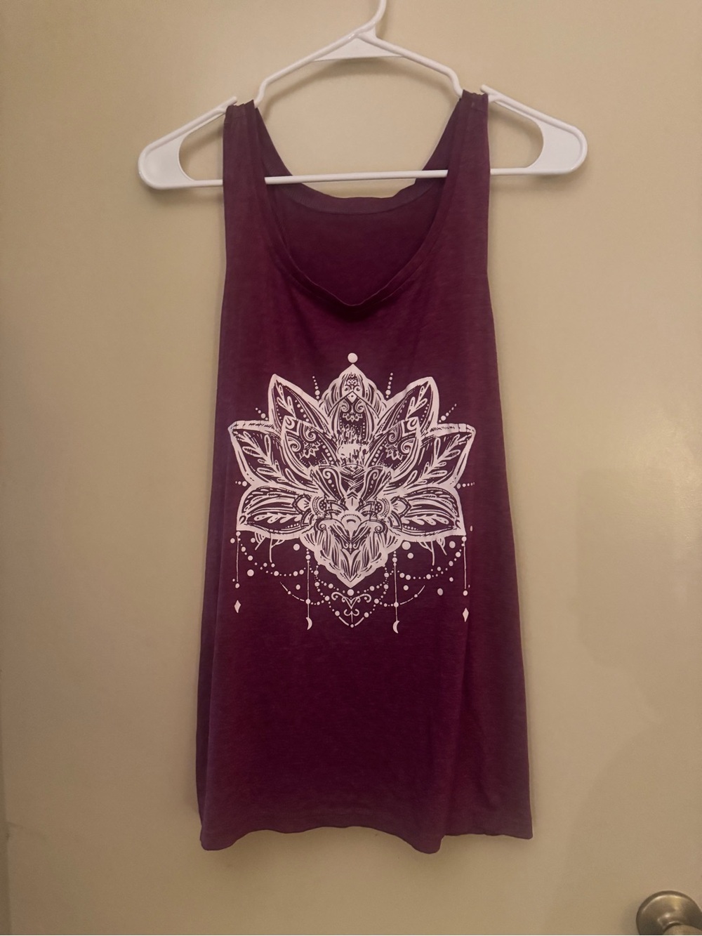 Unk Purple Tank Top with White Floral Mandala